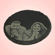 Load image into Gallery viewer, Photo Engraved Slate Coaster