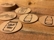 Load image into Gallery viewer, Farmhouse Style Engraved Round Cork Coaster Set - 6pc