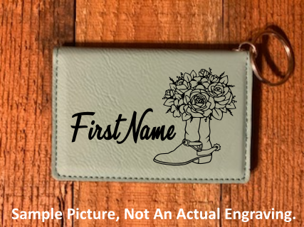 Personalized Keychain Wallet, Engraved ID Holder