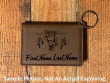 Load image into Gallery viewer, Leather ID Holder/Wallet w/Keychain