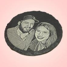 Load image into Gallery viewer, Photo Engraved Slate Coaster

